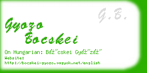 gyozo bocskei business card